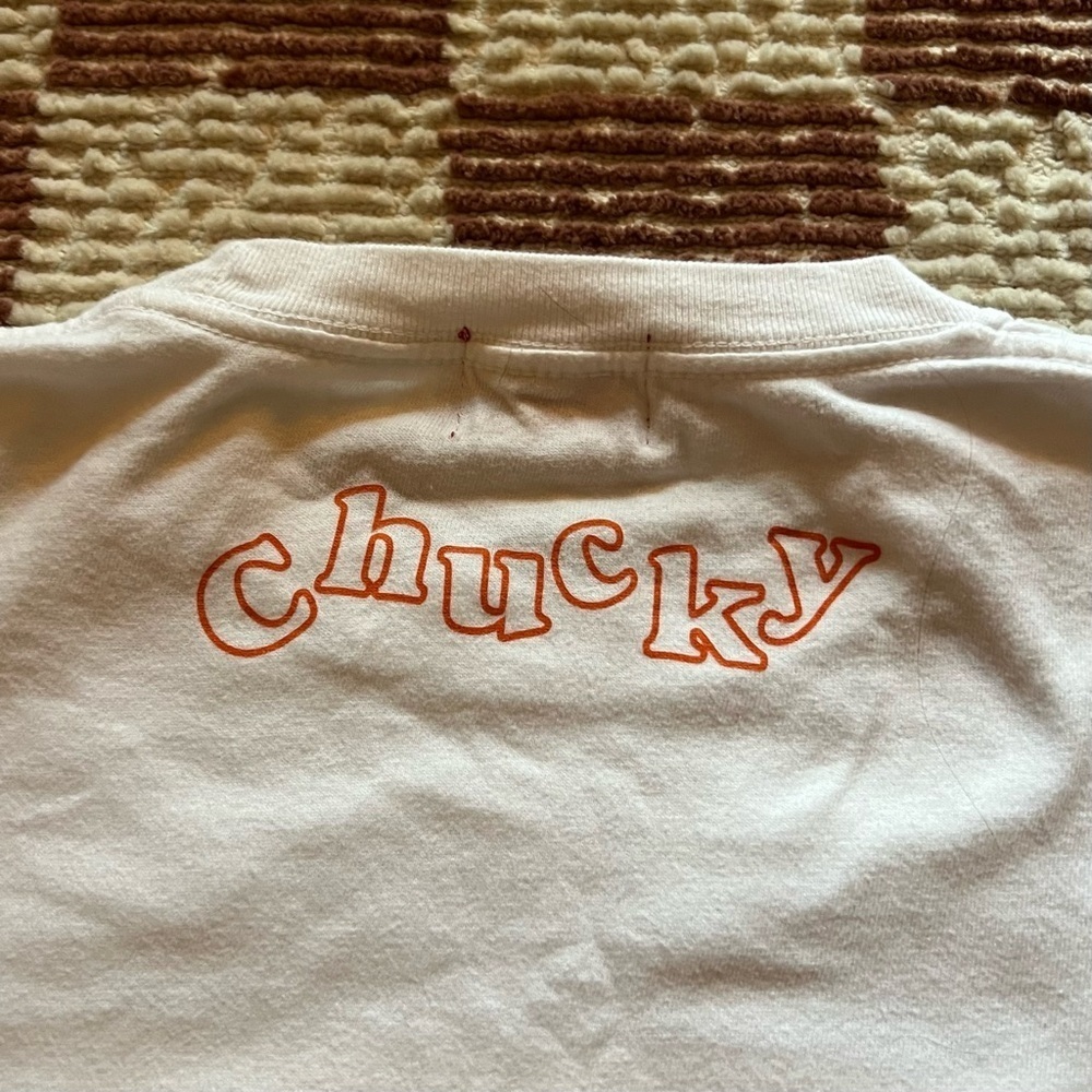 Overprint Chucky Child’s Play Long Sleeve White Graphic T Shirt Streetwear AOP - Picture 3 of 5
